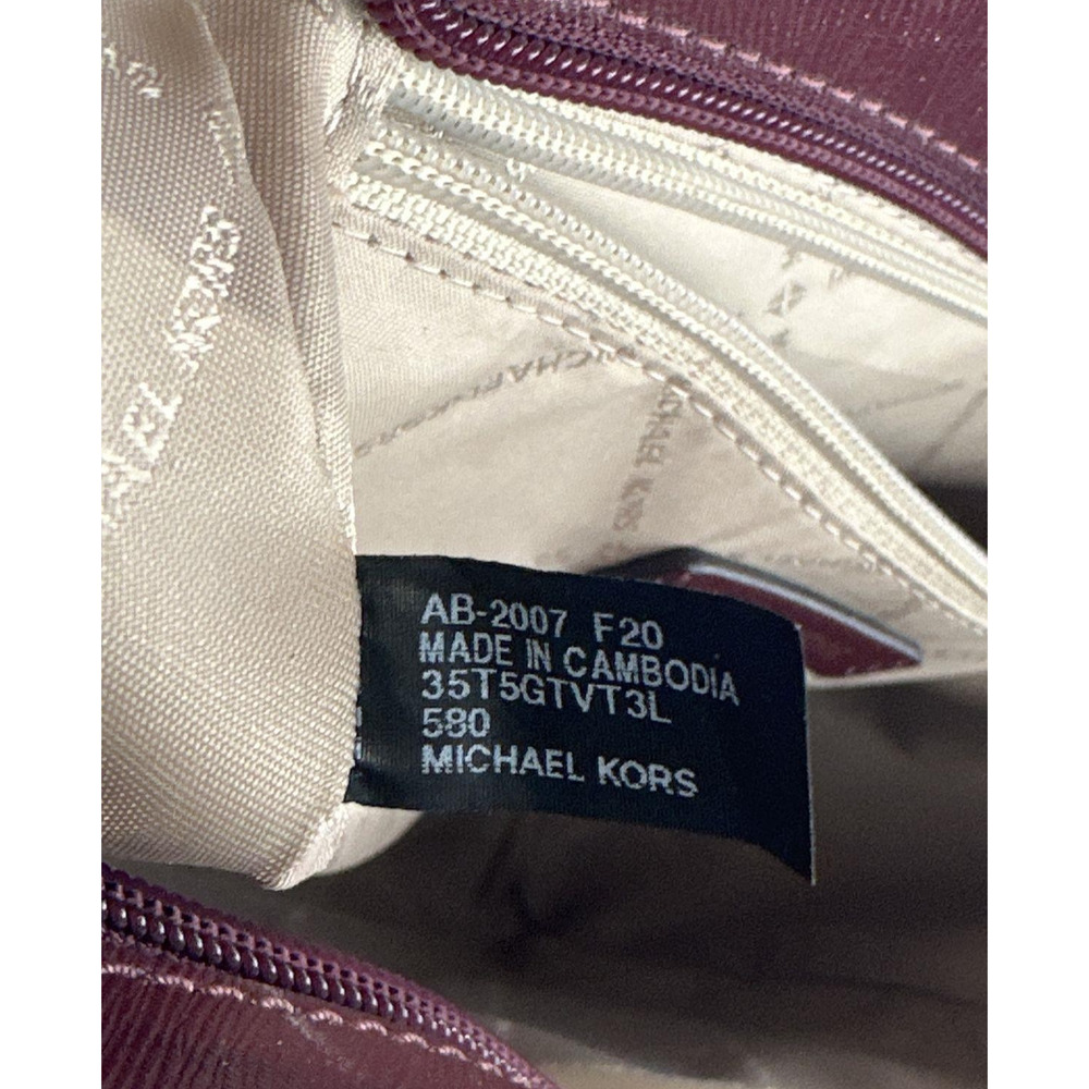 Michael Kors Jet Set Large Saffiano Burgundy Shoulder Bag - Picture 3 of 11